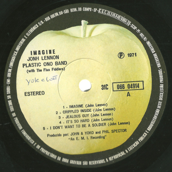 John Lennon - Imagine | Apple Records (31C 066 04914) - 3 John Lennon - Imagine | Apple Records (31C 066 04914) - 3