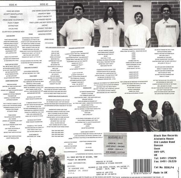 Seizure - Seriously Delirious | Black Box Records (BOXLP4) - 2