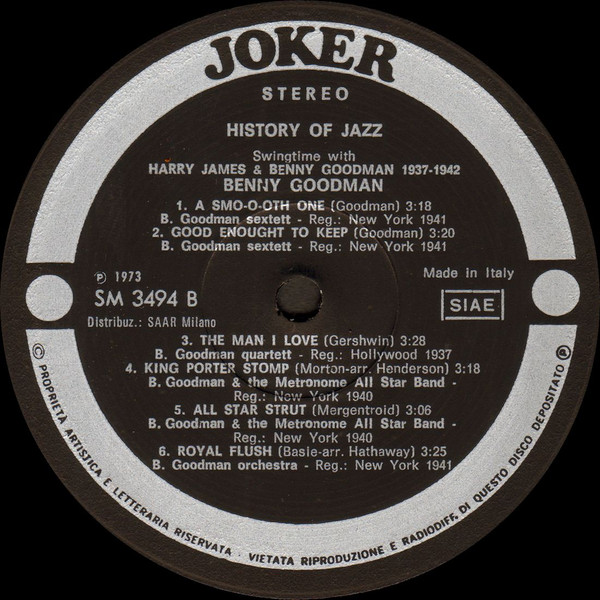 Harry James & Benny Goodman - Swingtime With Harry James & Benny Goodman 1937-1942 | Joker (SM 3494) - 4