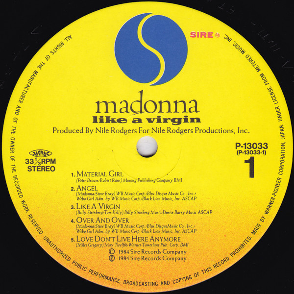 Madonna - Like A Virgin = ライク・ア・ヴァージン | Sire (P-13033) - 3