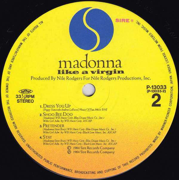 Madonna - Like A Virgin = ライク・ア・ヴァージン | Sire (P-13033) - 4