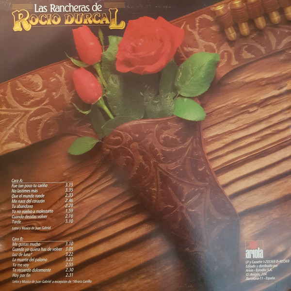 Rocío Dúrcal - Las Rancheras De Rocío Dúrcal 15 Grandes Éxitos | Ariola (I-205.569) - main