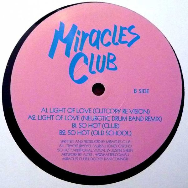 The Miracles Club - Light Of Love / So Hot | Cutters (CUTTERS009)