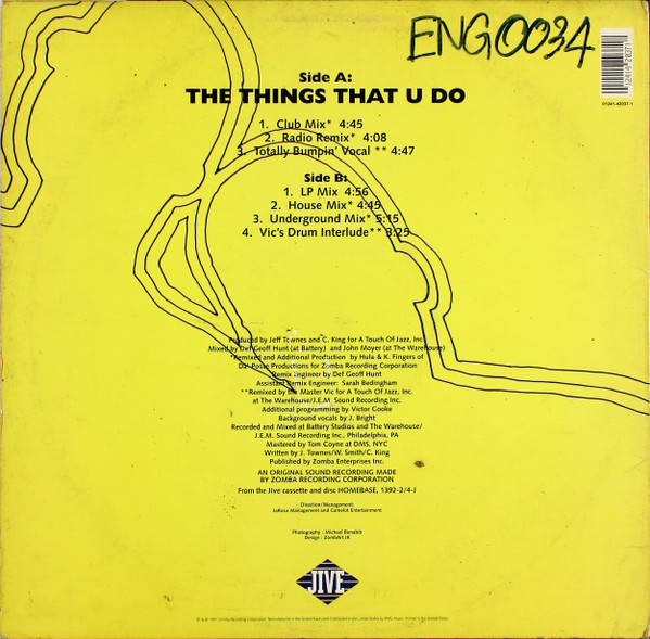 DJ Jazzy Jeff & The Fresh Prince - The Things That U Do | Jive (01241-42037-1)