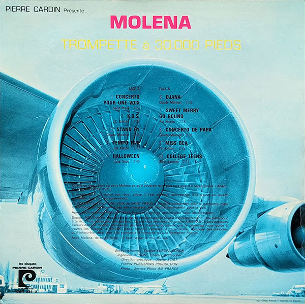 Pierre Cardin Présente : Molena - Trompette A 30.000 Pieds | Les Disques Pierre Cardin (CAR 334) - 2