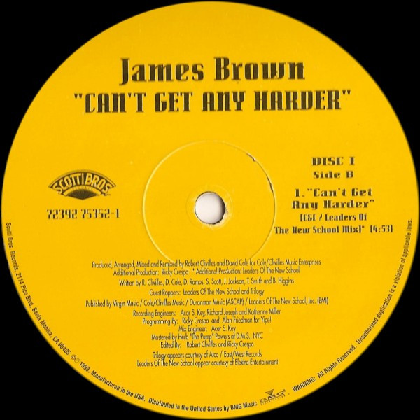 James Brown - Can't Get Any Harder | Scotti Bros. Records (72392 75352-1) - 4