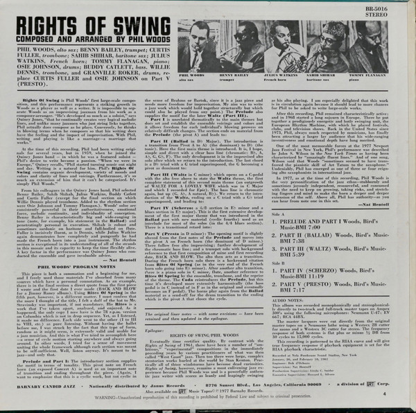 Phil Woods - Rights Of Swing | Barnaby Records (BR 5016) - 2