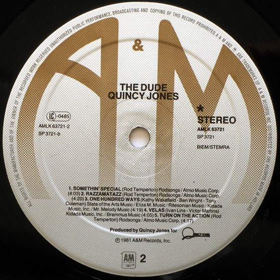 Quincy Jones - The Dude | A&M Records (AMLH 63721) - 4