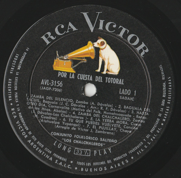 Los Chalchaleros - Por La Cuesta Del Totoral | RCA Victor (AVL-3156) - 2