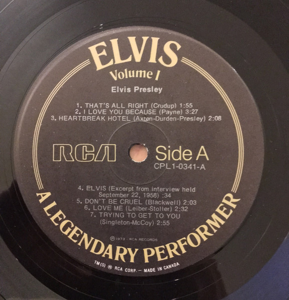 Elvis Presley - A Legendary Performer - Volume 1 [Vinyl] | RCA (CPL1-0341) - 4