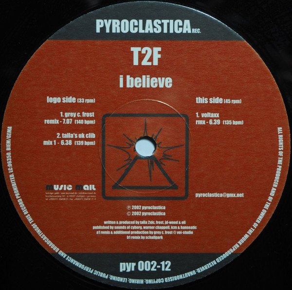 T2F - I Believe | Pyroclastica Records (pyr 002-12) - 3
