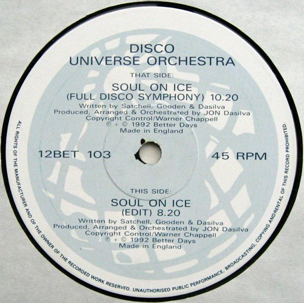 Disco Universe Orchestra - Soul On Ice | Better Days (12BET 103) - 3