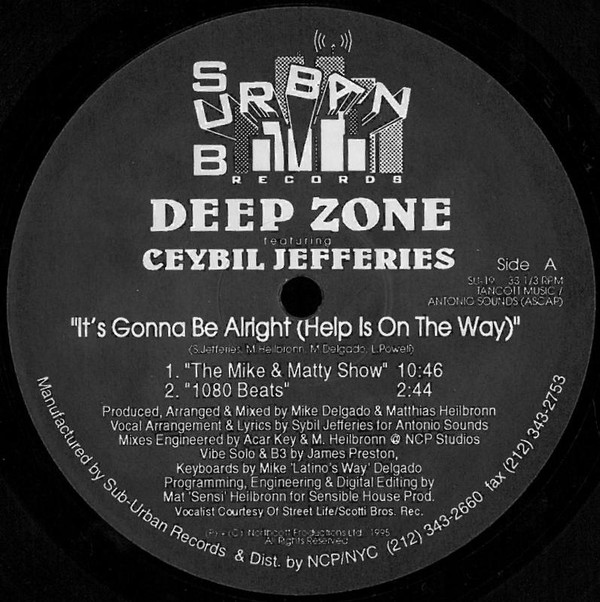 Deep Zone Featuring Ceybil Jefferies - It's Gonna Be Alright (Help Is On The Way) | Sub-Urban (SU-19)