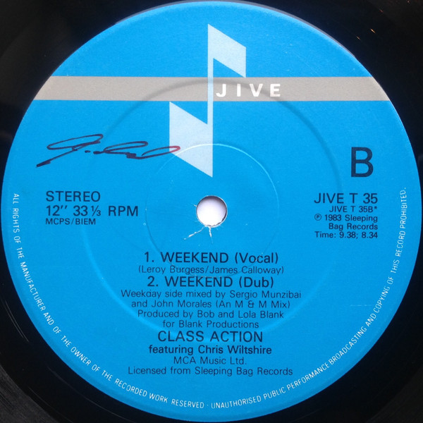 Class Action Featuring Christine Wiltshire - Weekend | Jive (JIVE T 35) - 2