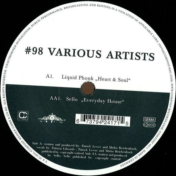 Liquid Phonk / Sello - Heart & Soul / Everyday House | Compost Records (CPT 417-1) - main