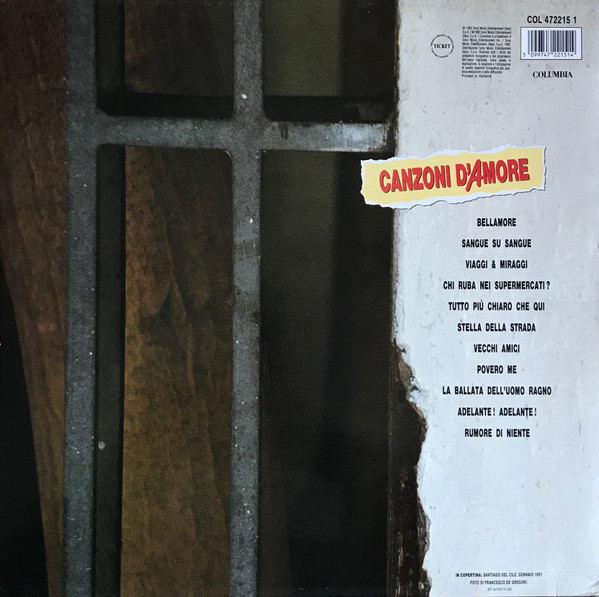 Francesco De Gregori - Canzoni D'Amore | Columbia (COL 472215 1) - 2