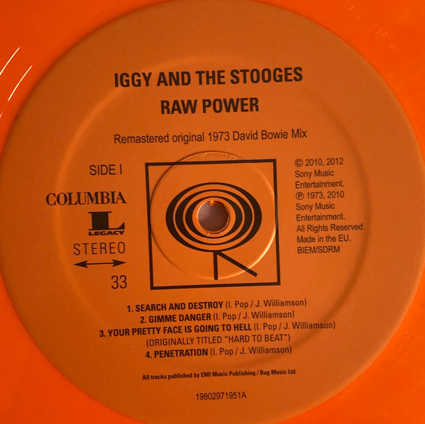 The Stooges - Raw Power (Limited Edition - Orange and White Transparent Vinyl) [Vinyl] | Columbia (95935) - 3