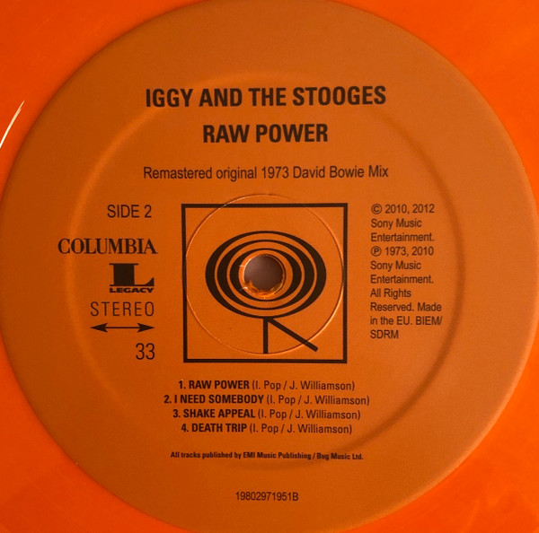 The Stooges - Raw Power (Limited Edition - Orange and White Transparent Vinyl) [Vinyl] | Columbia (95935) - 4