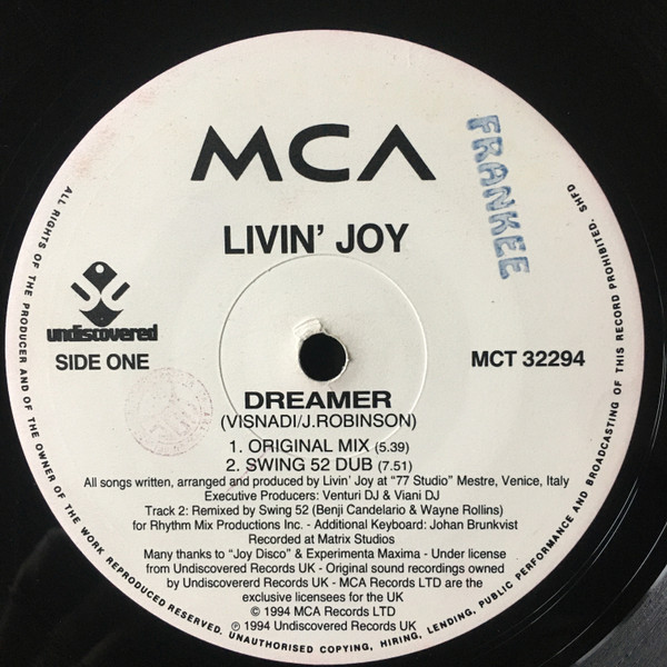 Livin' Joy - Dreamer | MCA Records (MCT 32294)