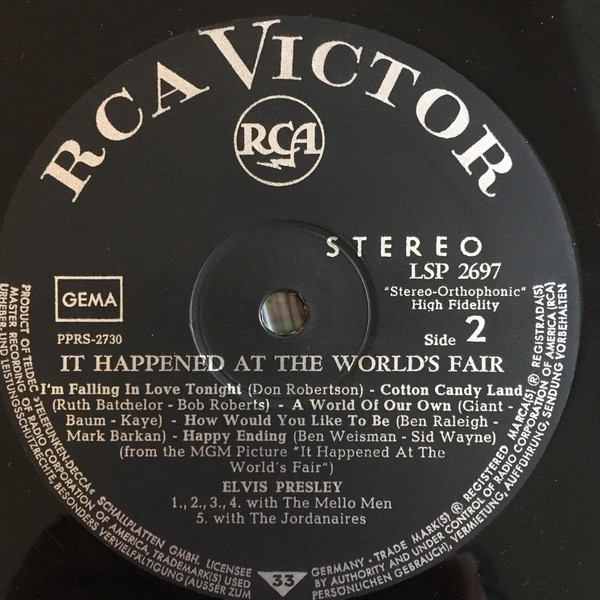 Elvis Presley - It Happened At The World's Fair | RCA Victor (LSP-2697) - 4