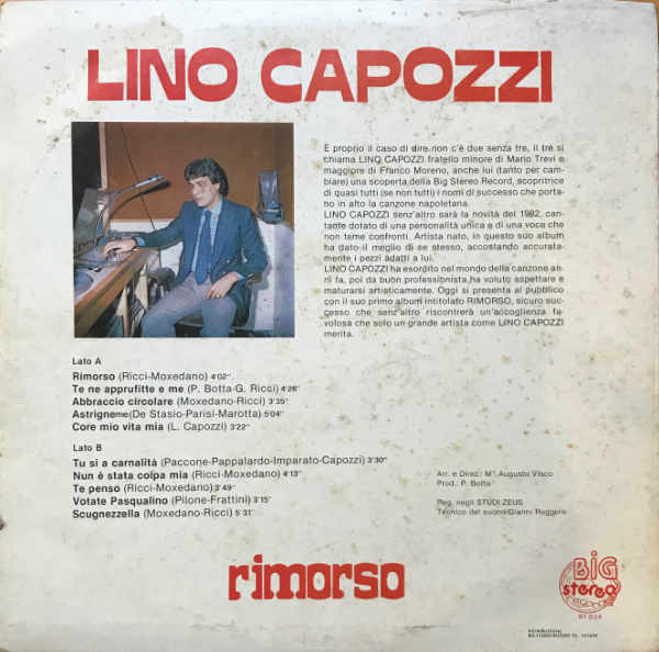 Lino Capozzi - Rimorso | Big Stereo Record (BF 034) - 2