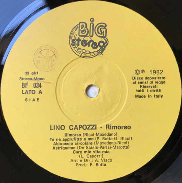 Lino Capozzi - Rimorso | Big Stereo Record (BF 034) - 3