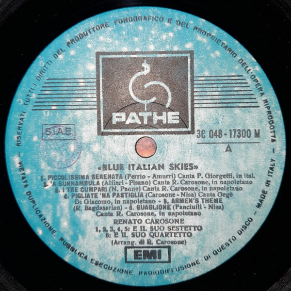 Renato Carosone - Blue Italian Skies | Pathé (3 C 048-17300 M) - 3