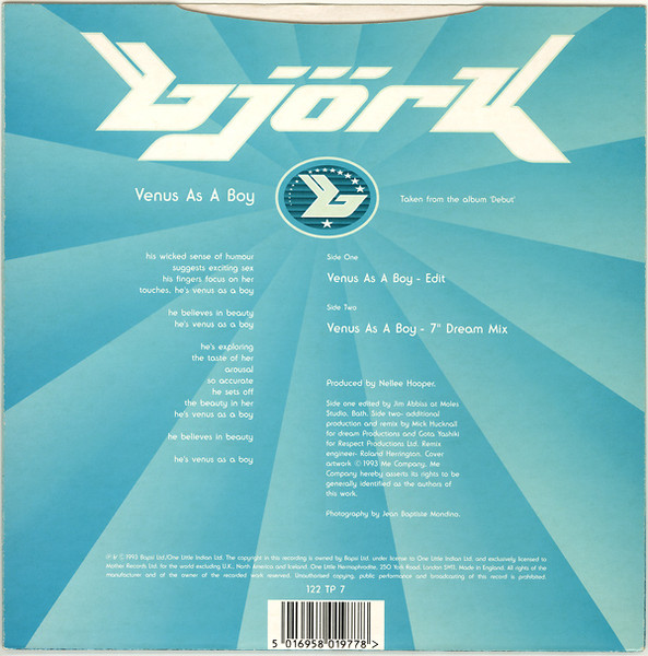 Björk - Venus As A Boy | One Little Indian (122 TP 7) - 2