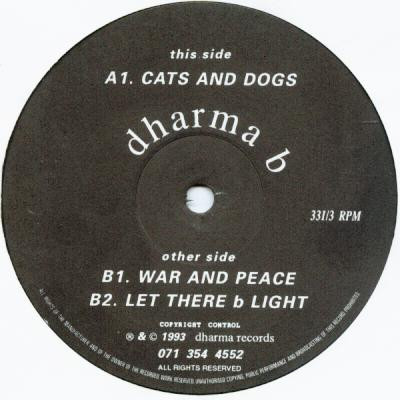Dharma B - Cats And Dogs | Dharma Records (DHARMA 02) - main Dharma B - Cats And Dogs | Dharma Records (DHARMA 02) - main