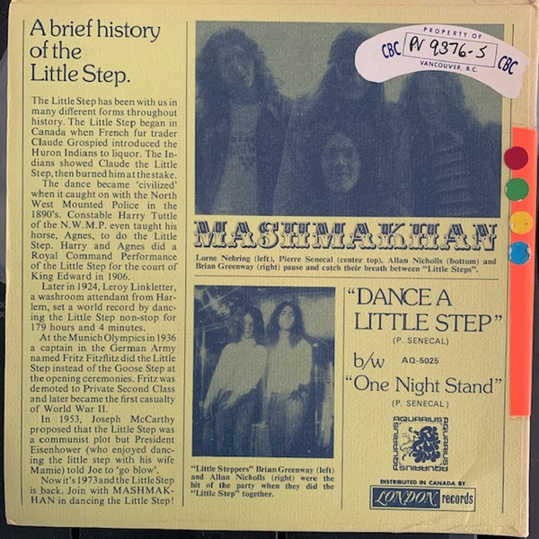 Mashmakhan - Dance A Little Step | Aquarius Records (AQ 5025) - 2