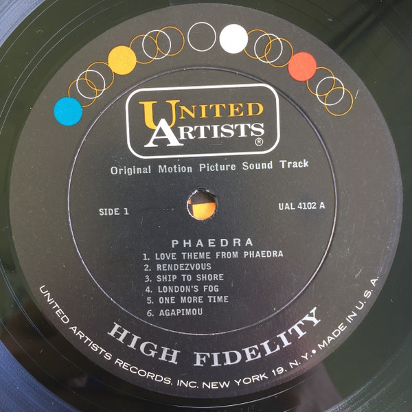 Mikis Theodorakis - Original Motion Picture Soundtrack - Phaedra | United Artists Records (UAL 4102) - 3