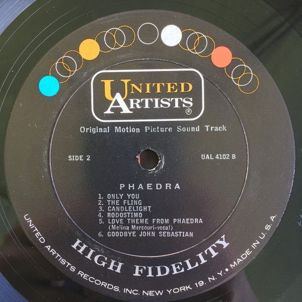 Mikis Theodorakis - Original Motion Picture Soundtrack - Phaedra | United Artists Records (UAL 4102) - 4