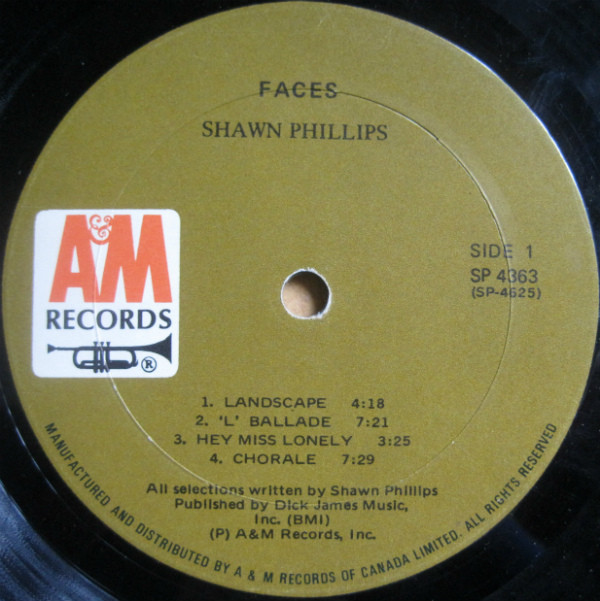 Shawn Phillips - Faces | A&M Records (SP 4363)