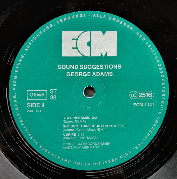 George Adams - Sound Suggestions | ECM Records (ECM 1141) - 4 George Adams - Sound Suggestions | ECM Records (ECM 1141) - 4