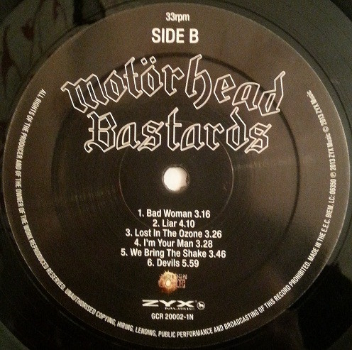 Motörhead - Bastards [Vinyl] | Golden Core (GCR 20002-1N) - 2