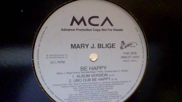 Mary J. Blige - Be Happy | MCA Records (WMCST 2033) Mary J. Blige - Be Happy | MCA Records (WMCST 2033)