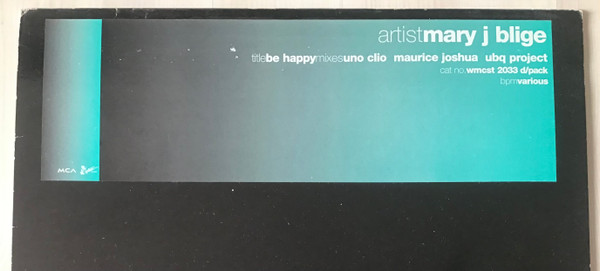 Mary J. Blige - Be Happy | MCA Records (WMCST 2033) - 2 Mary J. Blige - Be Happy | MCA Records (WMCST 2033) - 2