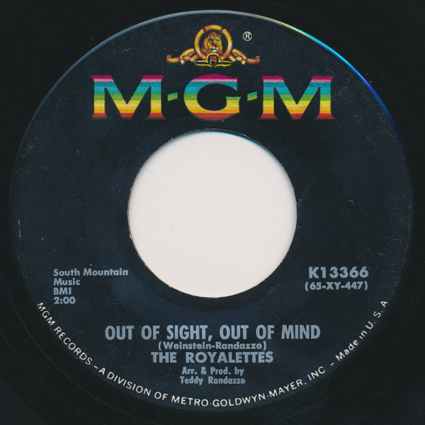 The Royalettes - It's Gonna Take A Miracle / Out Of Sight, Out Of Mind | MGM Records (K13366) - 2