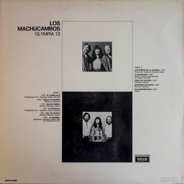 Los Machucambos - Olympia '73 | Decca (CPS 9245) - 2