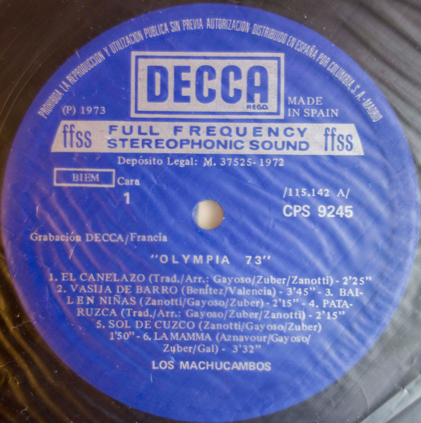 Los Machucambos - Olympia '73 | Decca (CPS 9245) - 4