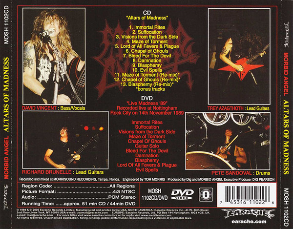 Morbid Angel - Altars Of Madness CD | Earache (MOSH 1102CD) - 2