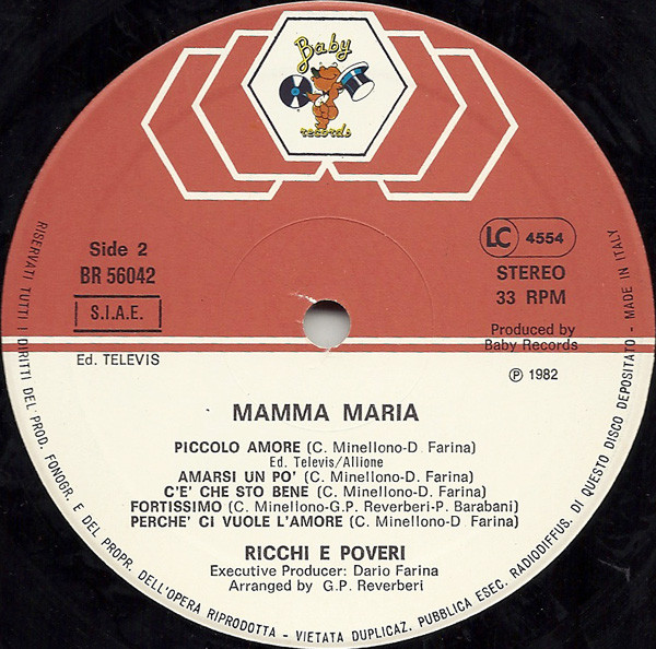 Ricchi E Poveri - Mamma Maria | Baby Records (BR 56042) - 4