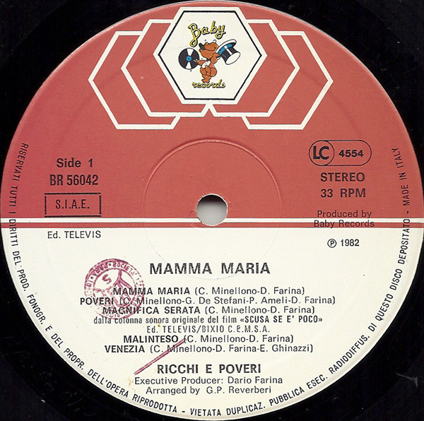 Ricchi E Poveri - Mamma Maria | Baby Records (BR 56042) - 3
