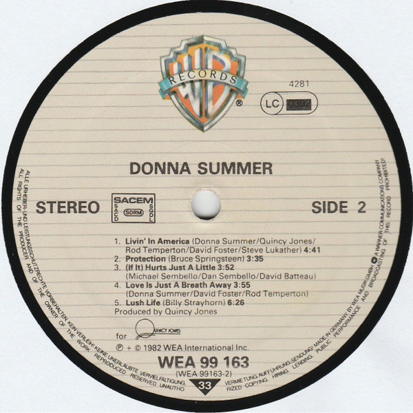 Donna Summer - Donna Summer | Warner Bros. Records (WEA K 99 163) - 4