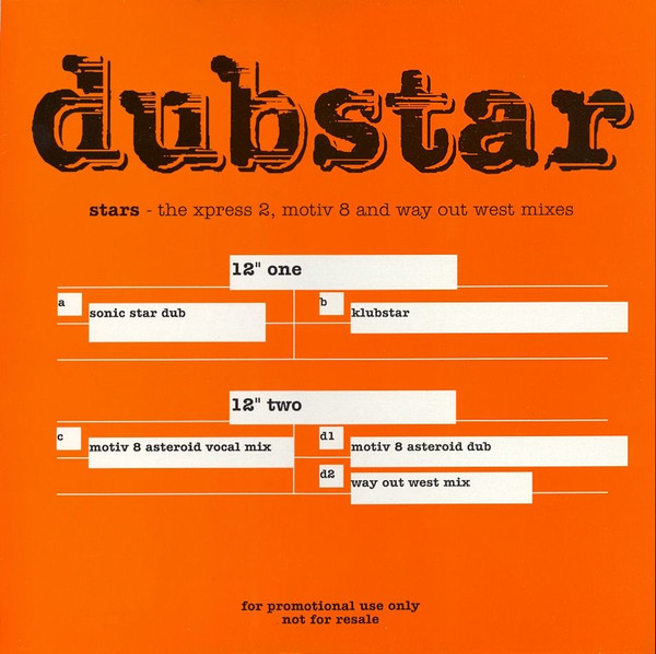 Dubstar - Stars - The Xpress 2, Motiv 8 And Way Out West Mixes | Food (12fooddjd75)