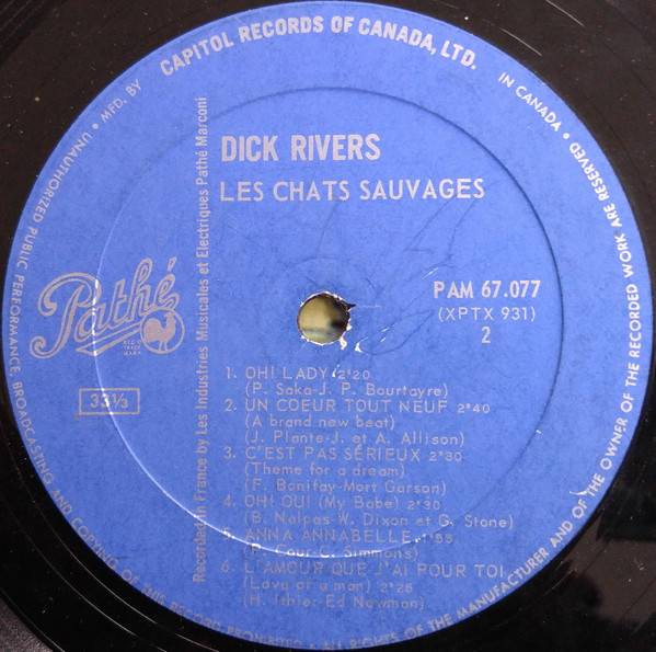 Les Chats Sauvages Avec Dick Rivers - Les Chats Sauvages [Vinyl] | Pathé (PAM 67.077) - 4