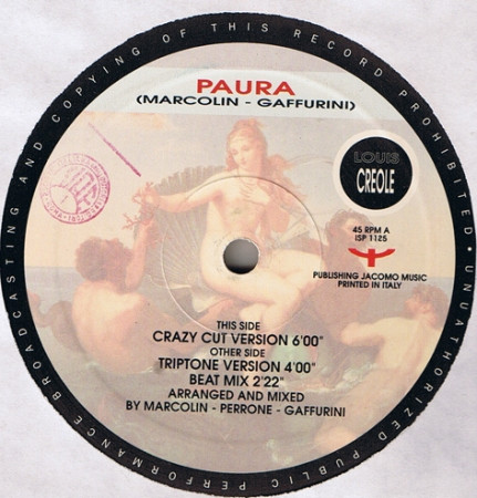 Louis Creole - Paura | Italian Style Production (ISP 1125) Louis Creole - Paura | Italian Style Production (ISP 1125)