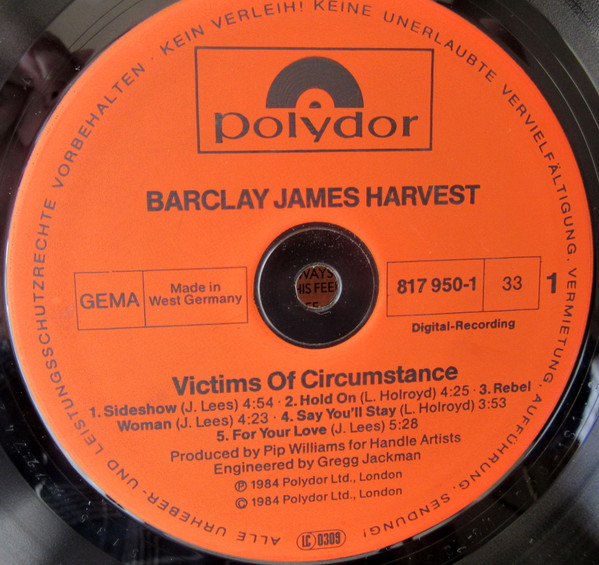 Barclay James Harvest - Victims Of Circumstance | Polydor (817 950-1) - 3