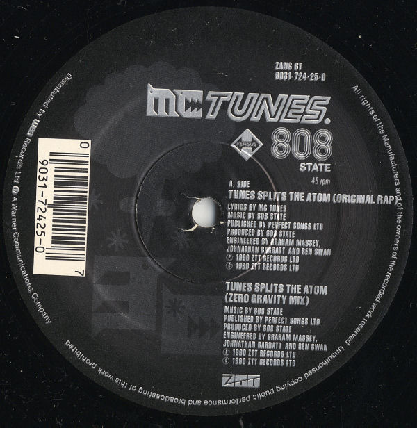 MC Tunes Versus 808 State - Tunes Splits The Atom | ZTT (ZANG 6T) - 2