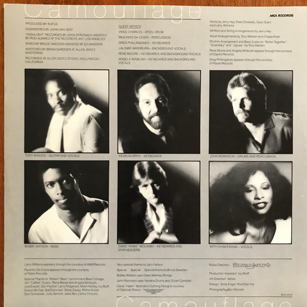 Rufus & Chaka Khan - Camouflage | MCA Records (MCA-5270) - 5 Rufus & Chaka Khan - Camouflage | MCA Records (MCA-5270) - 5
